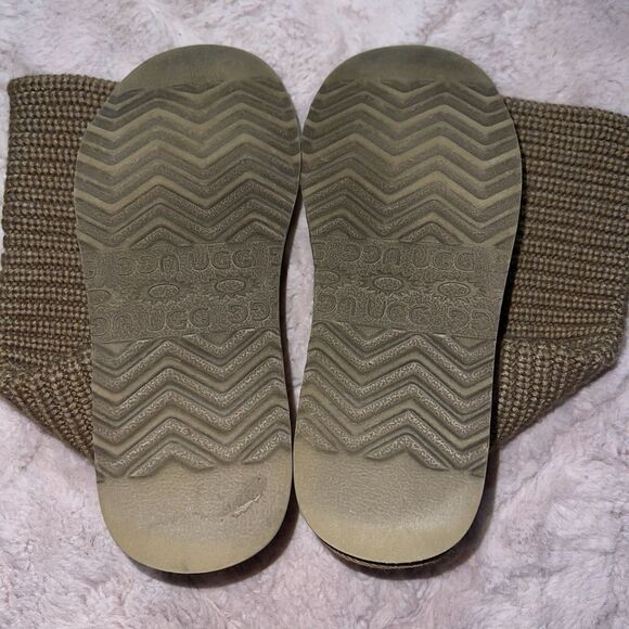 UGG australia tan/brown slouchy sock boot womens size 8 guc foldable - Picture 6 of 8